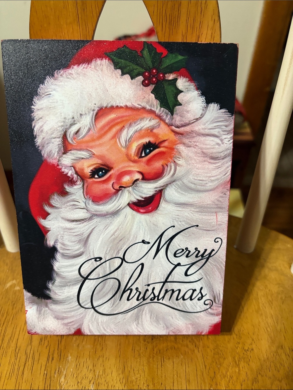 Hobby Lobby Santa Wall Plaque - Red, White & Green